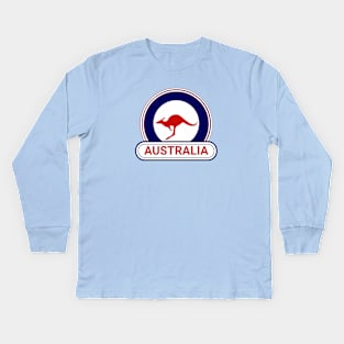 Australia Country Badge - Australia Flag Kids Long Sleeve T-Shirt